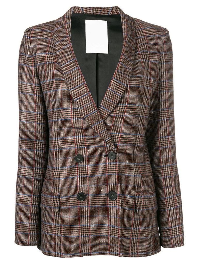 Pinko plaid double breasted jacket - Brown
