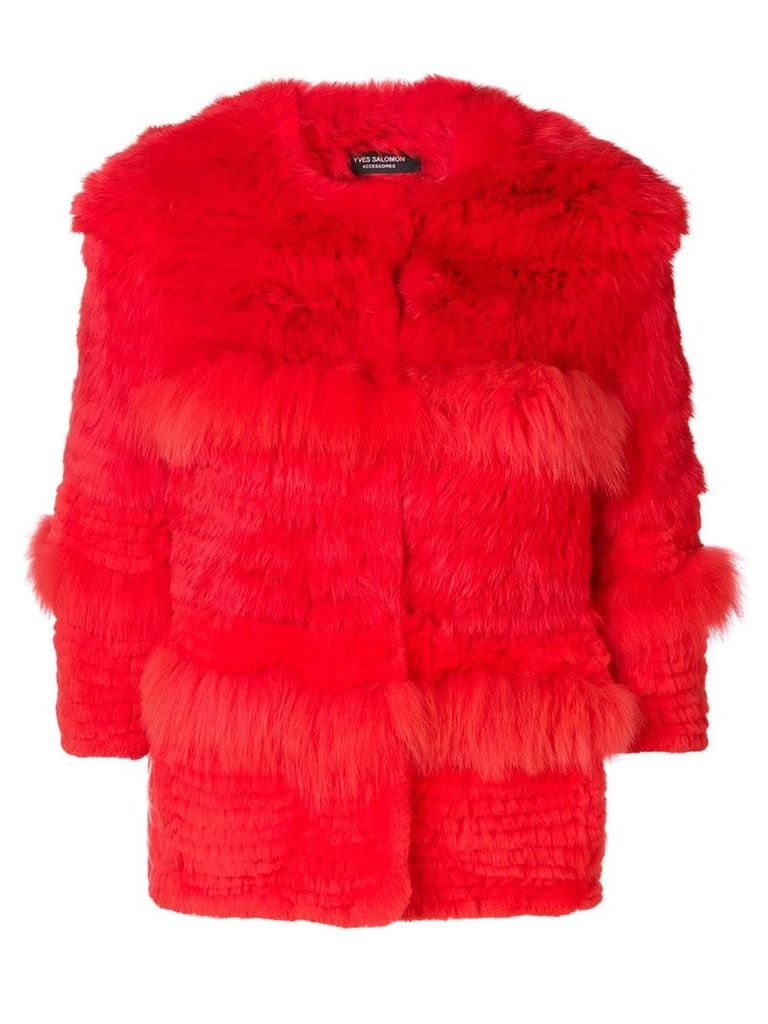 Yves Salomon cropped fur jacket - Red