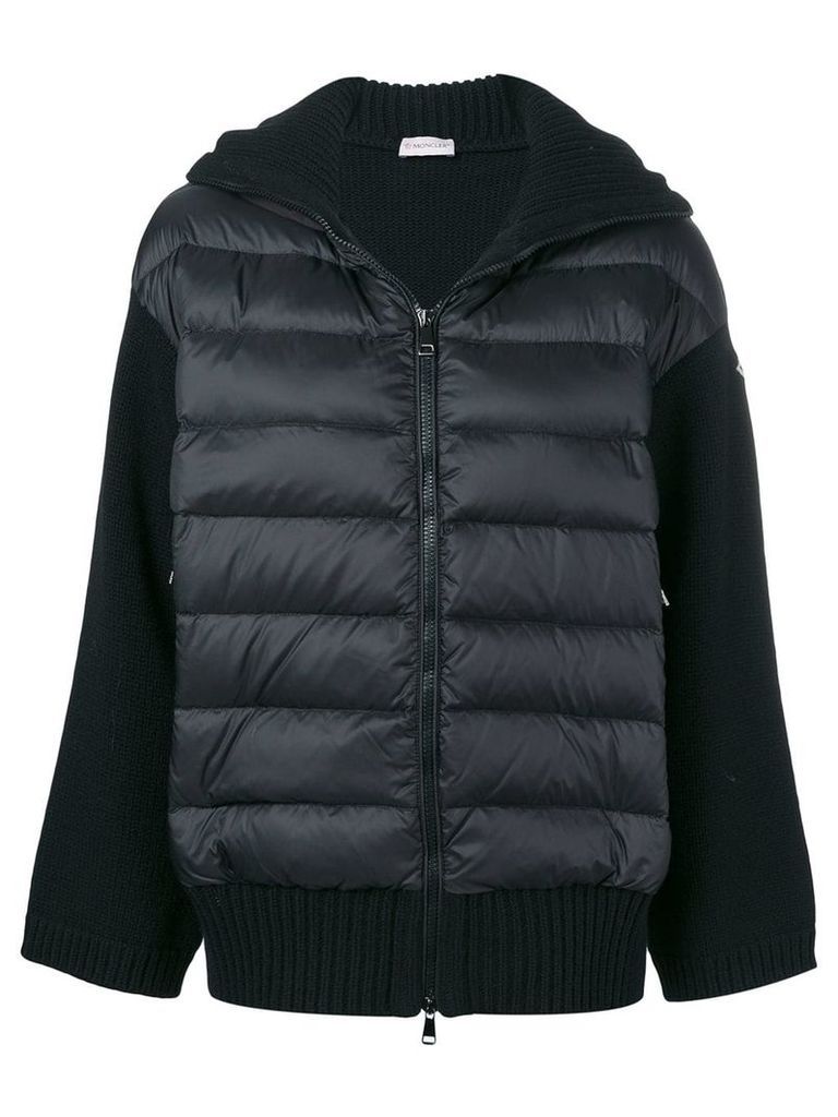 Moncler padded front knit jacket - Black