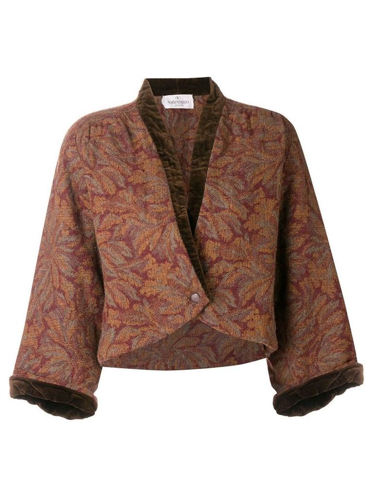 Valentino Vintage 1980's floral cropped jacket - Brown
