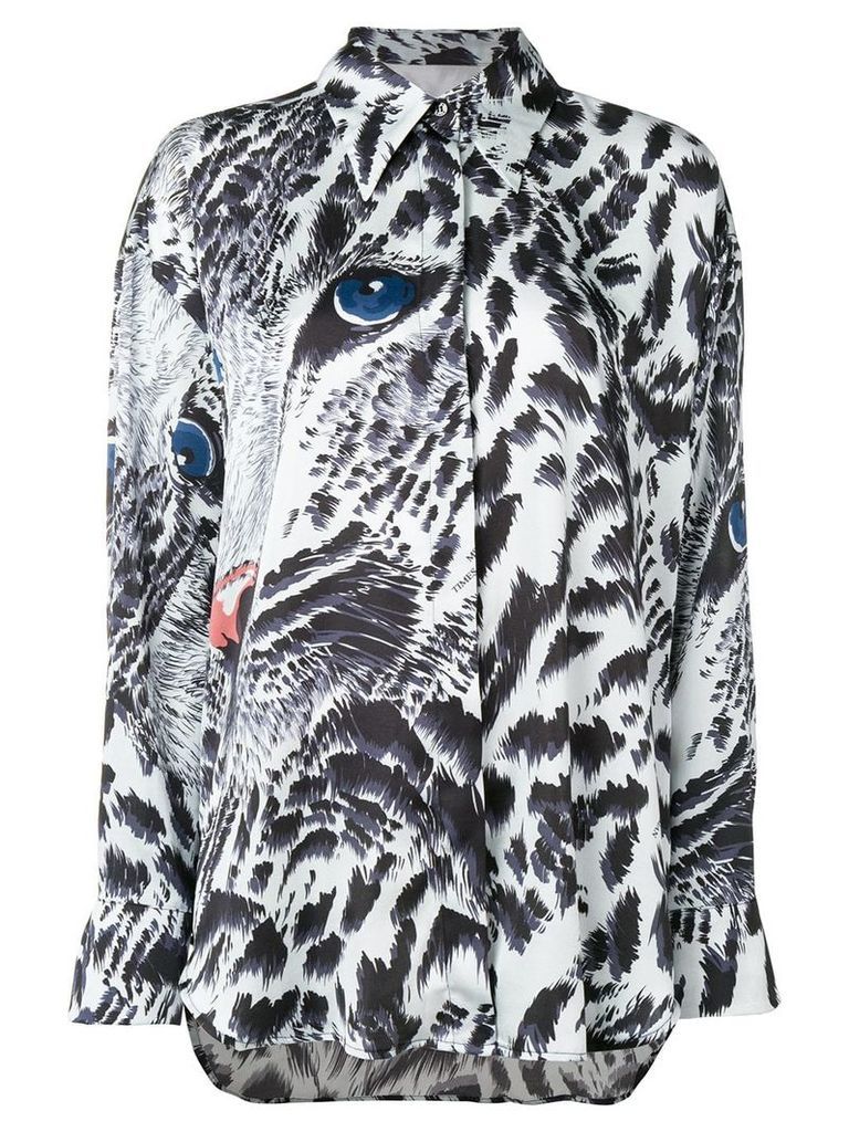 MSGM leopard print shirt - Blue