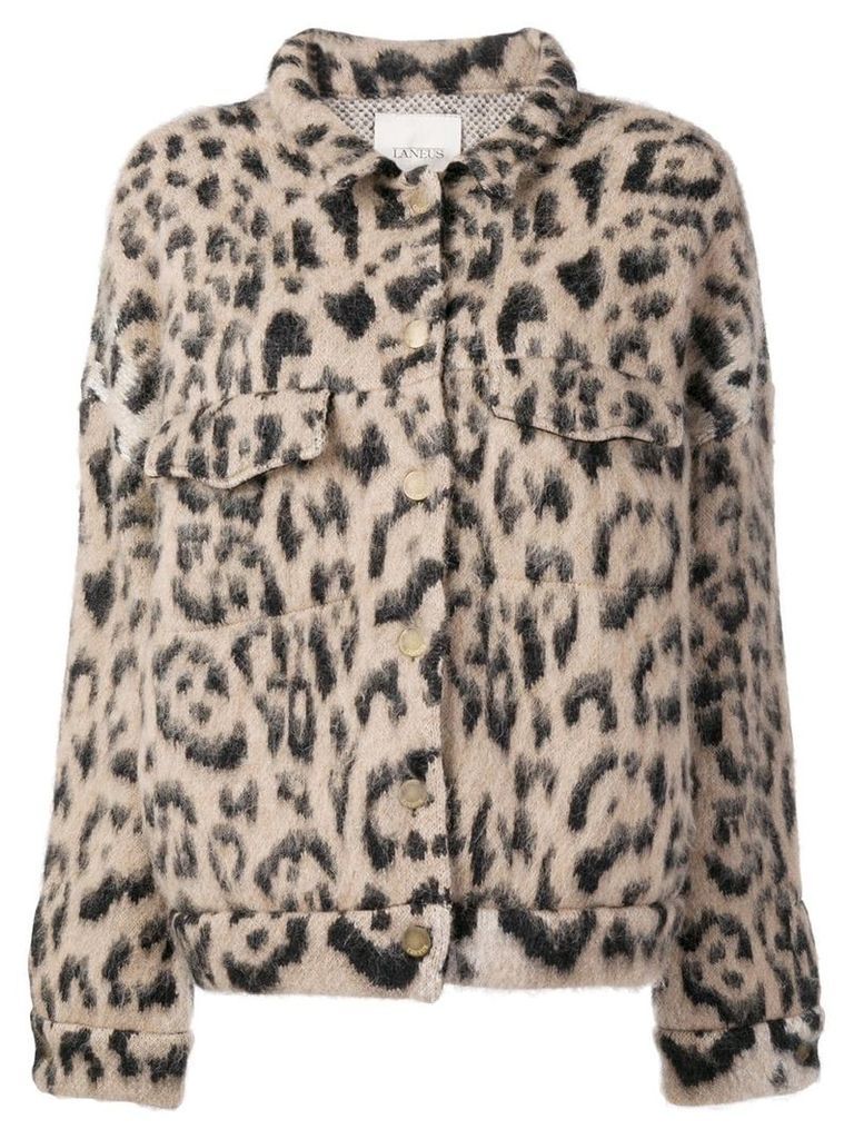 Laneus leopard short jacket - Neutrals