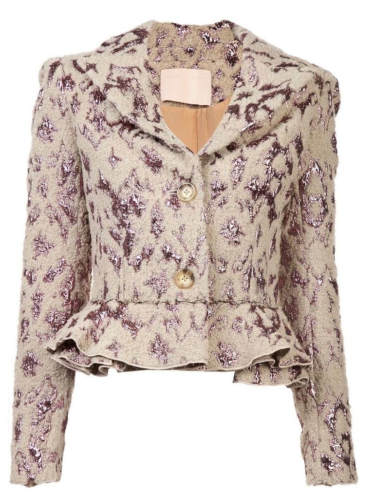 Brock Collection fitted ruffled jacket - Neutrals