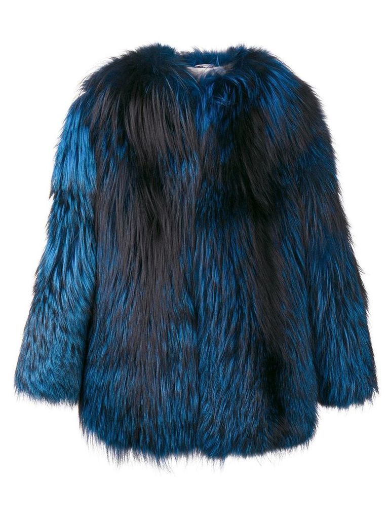 Numerootto contrast oversized jacket - Blue
