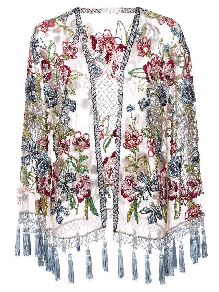 Patbo floral embroidered jacket - Neutrals