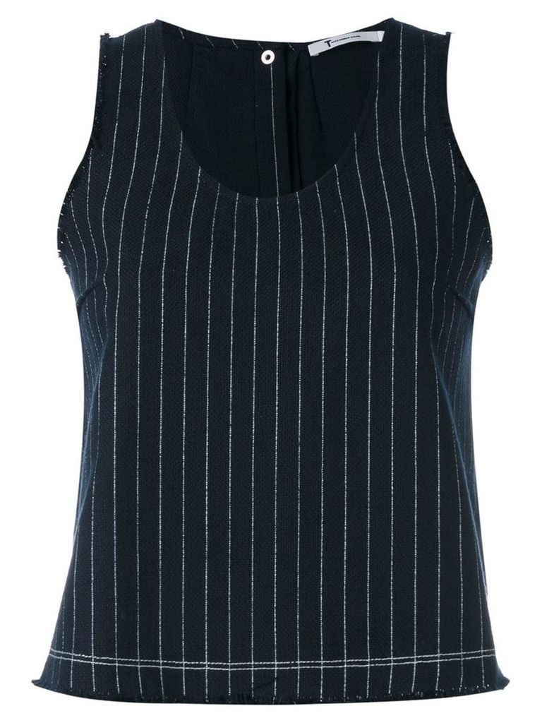 T By Alexander Wang striped detail top - Blue