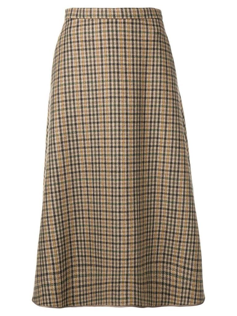 Rochas tartan A-line skirt - Neutrals