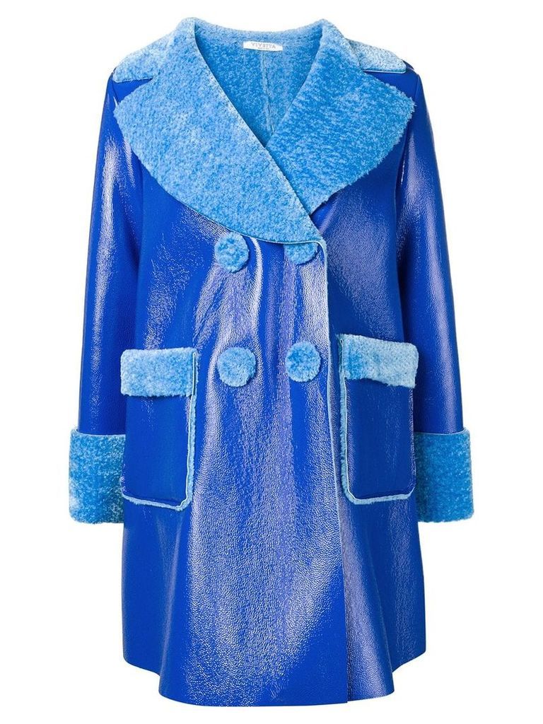 Vivetta oversized buttoned coat - Blue