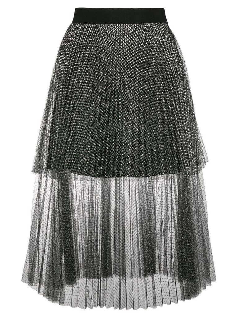 Christopher Kane metallic tulle tiered skirt - Black