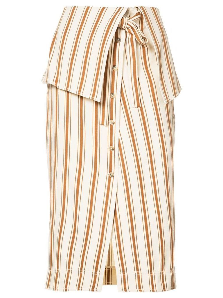 Rosie Assoulin folded waist striped skirt - Neutrals