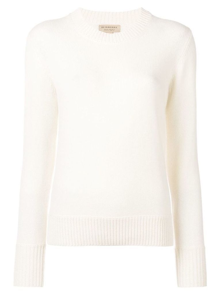 Burberry basic fitted jumper - White