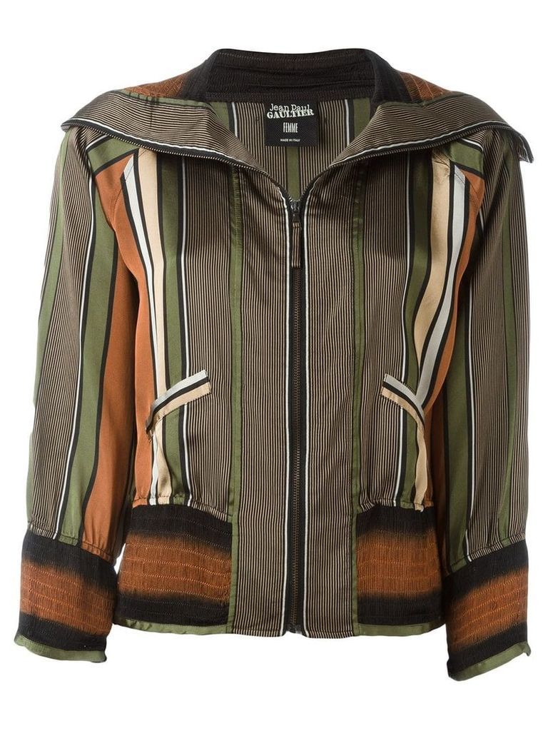 Jean Paul Gaultier Vintage striped bomber jacket - Multicolour