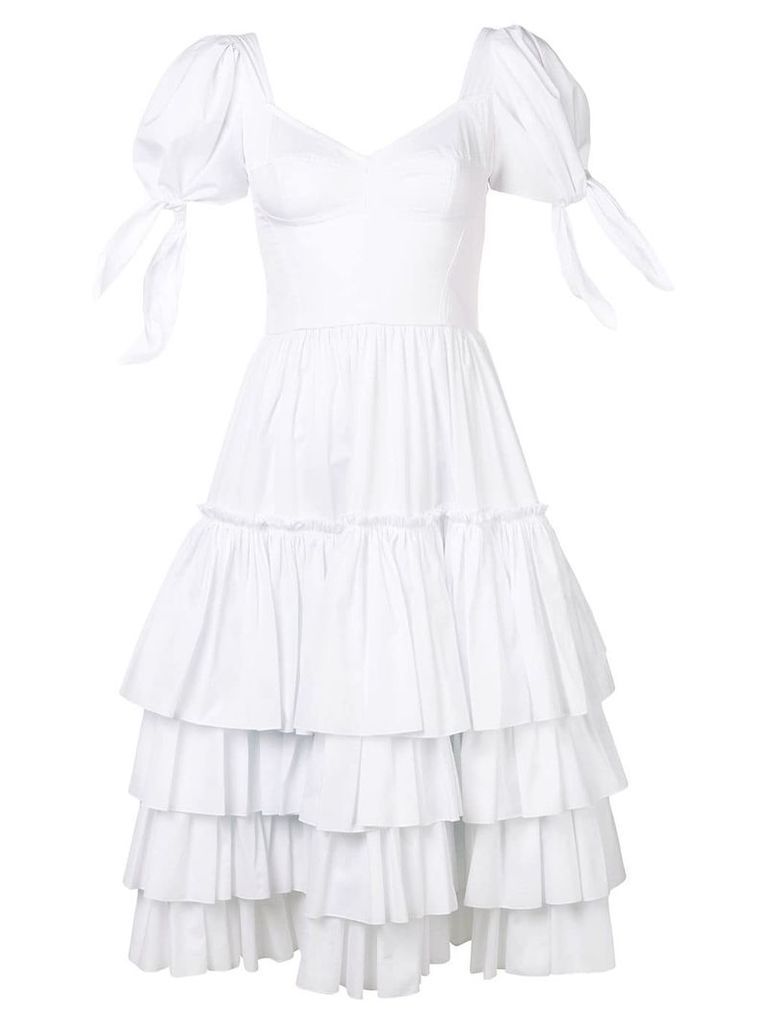 Dolce & Gabbana ruffled poplin dress - White