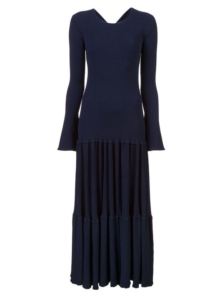 Carolina Herrera pleated knit dress - Blue