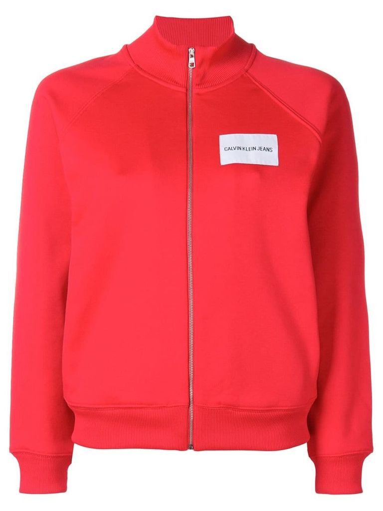 Calvin Klein Jeans logo patch track jacket - Red