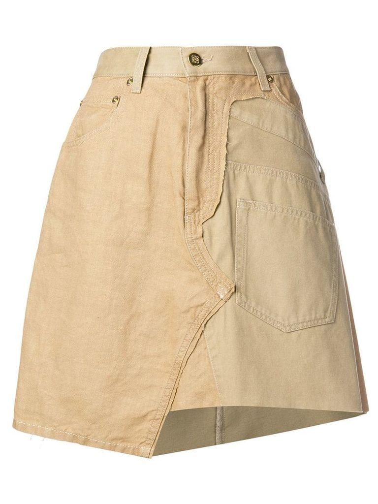 Loewe asymmetric A-line skirt - Brown