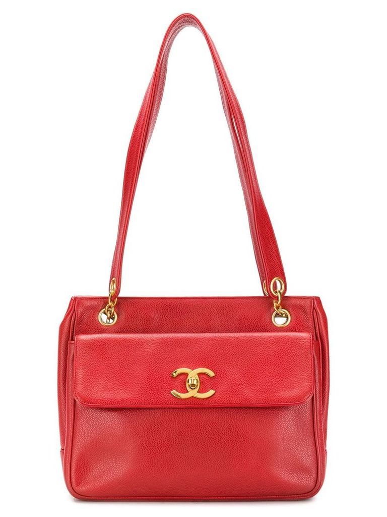 Chanel Vintage front flap shoulder bag - Red