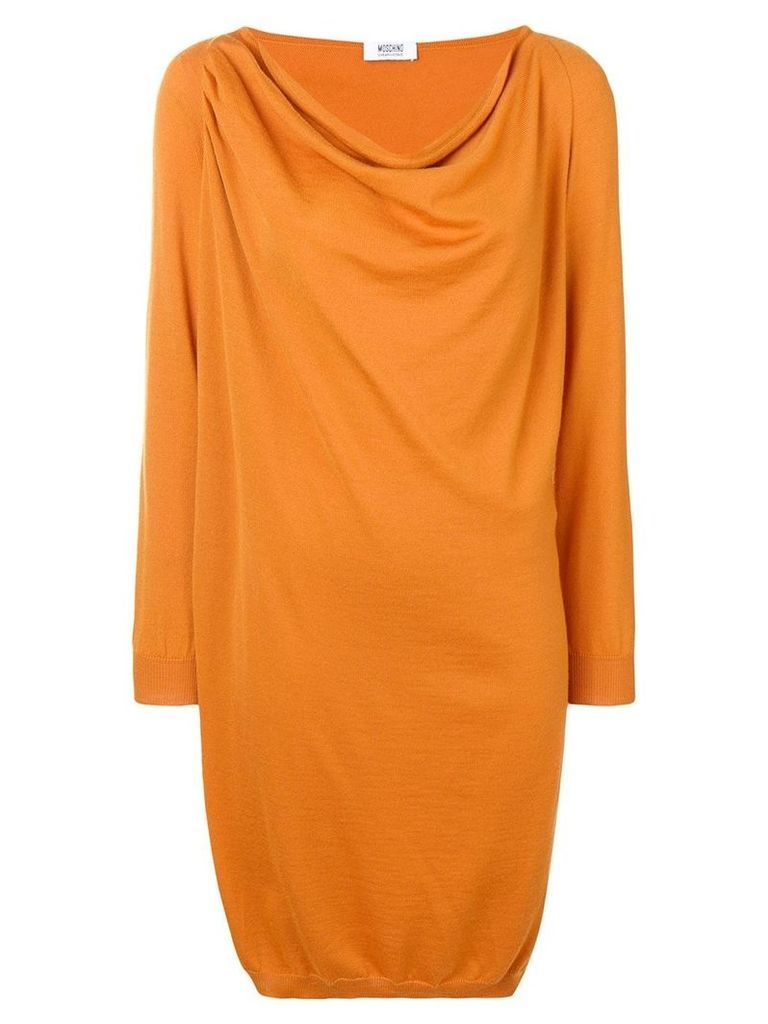 Moschino Vintage cowl neck ruched dress - Orange