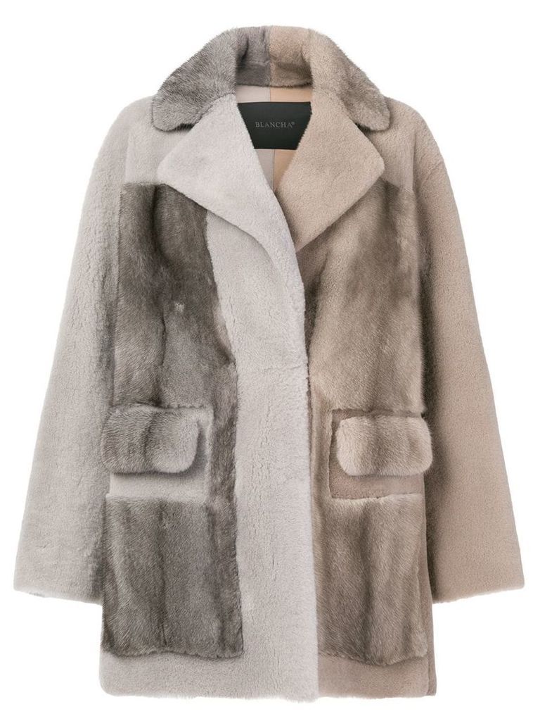Blancha two-tone mink fur jacket - Neutrals