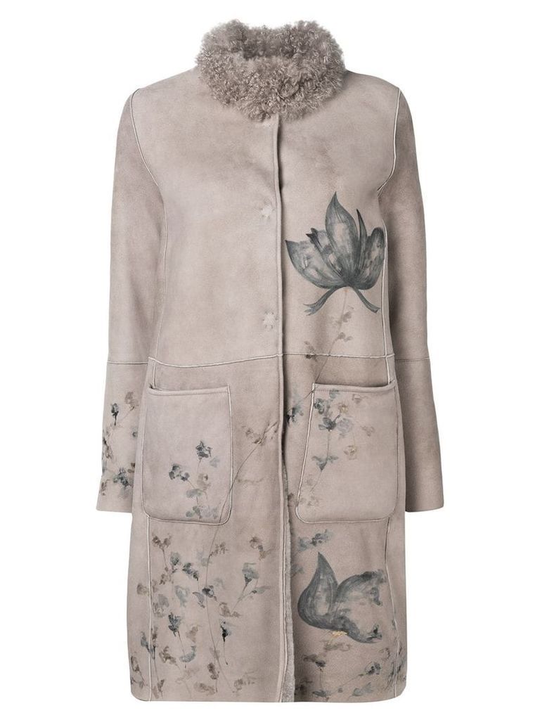 Manzoni 24 floral print coat - Neutrals