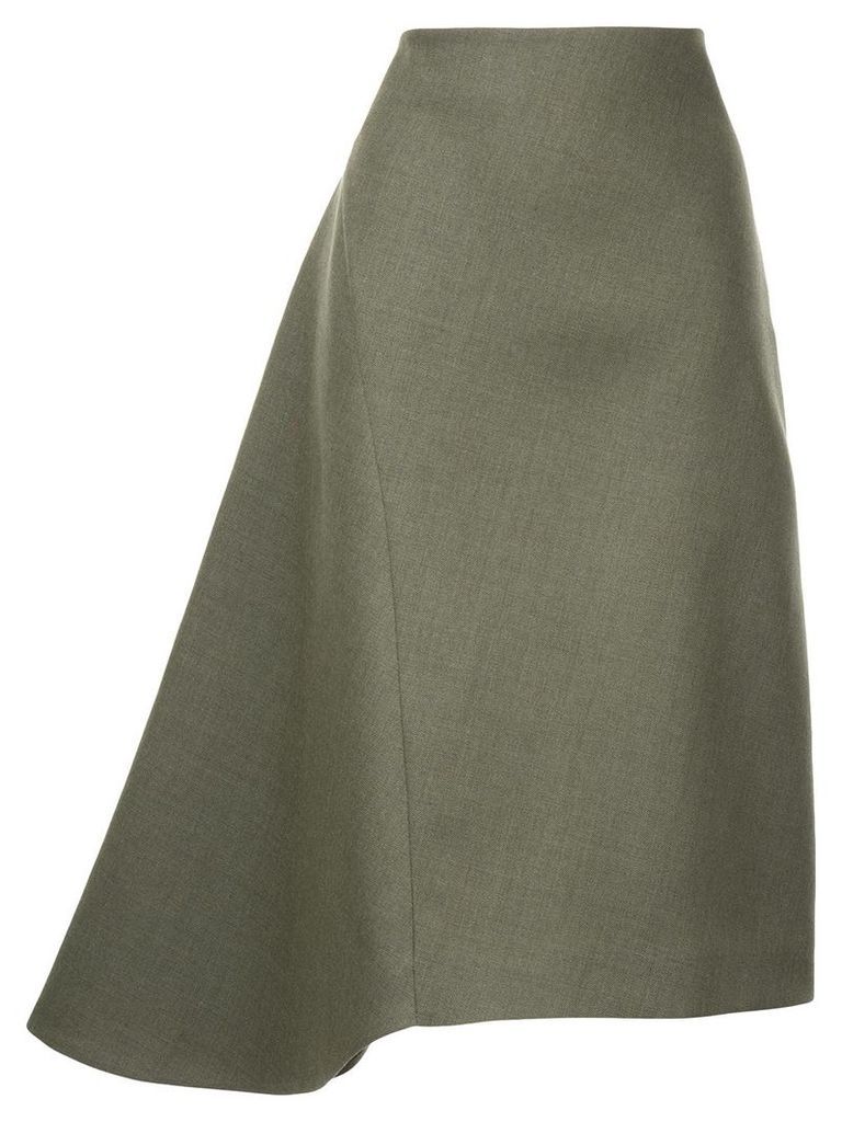 Jil Sander asymmetric flared skirt - Brown