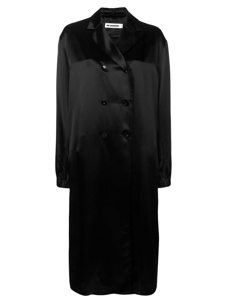 Jil Sander Groove double breasted coat - Black