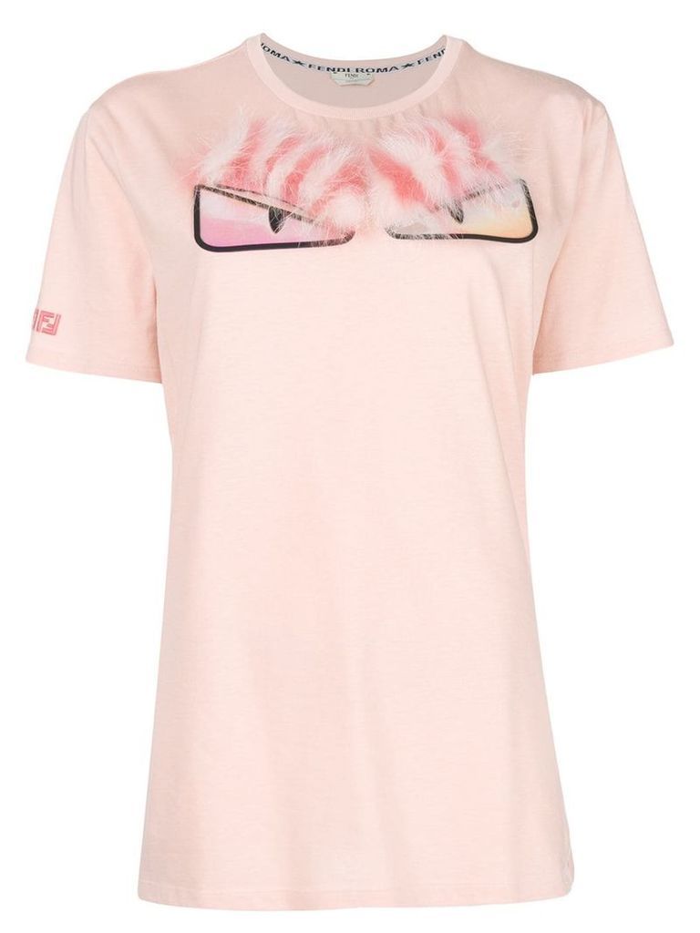 Fendi embellished crew neck T-shirt - Pink