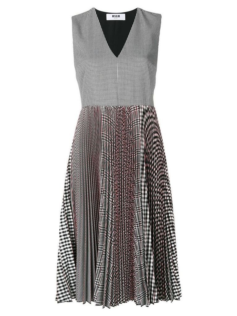 MSGM checked pleated dress - Multicolour