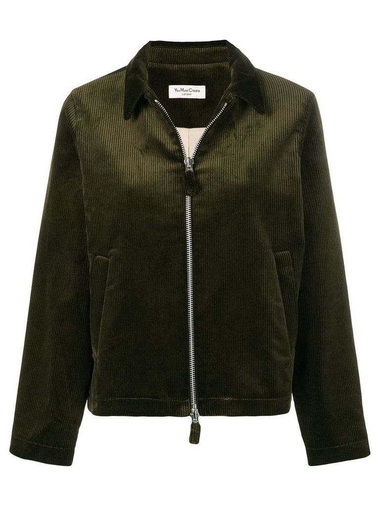 YMC zip front corduroy jacket - Green