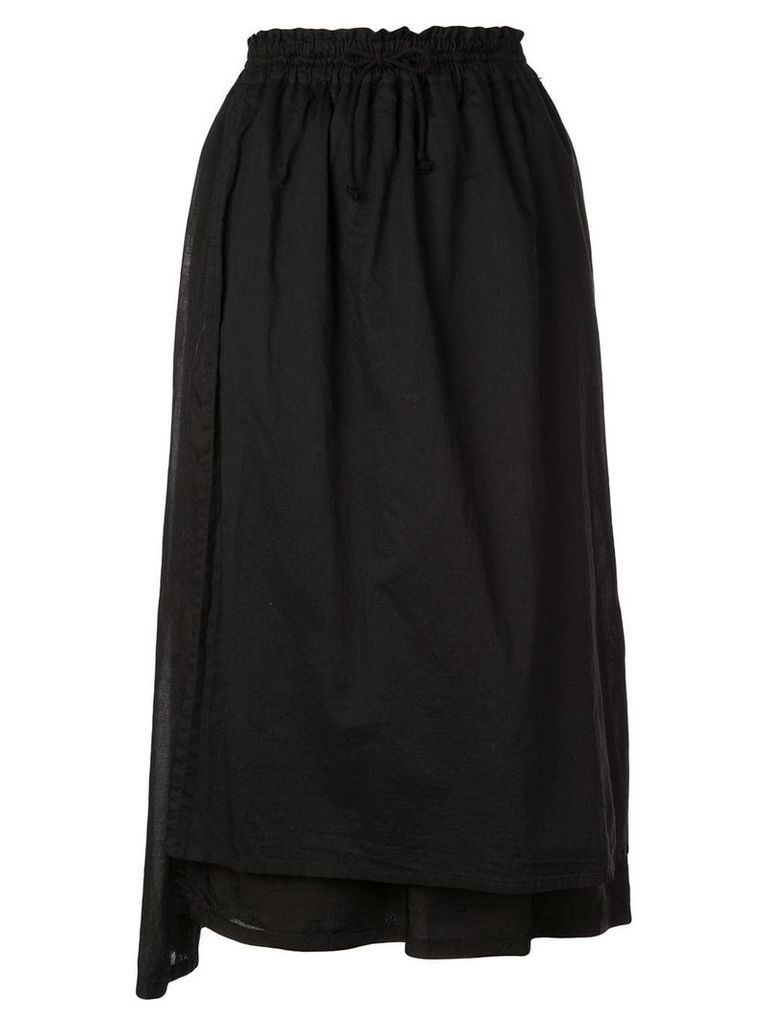 Y's drawstring midi skirt - Black