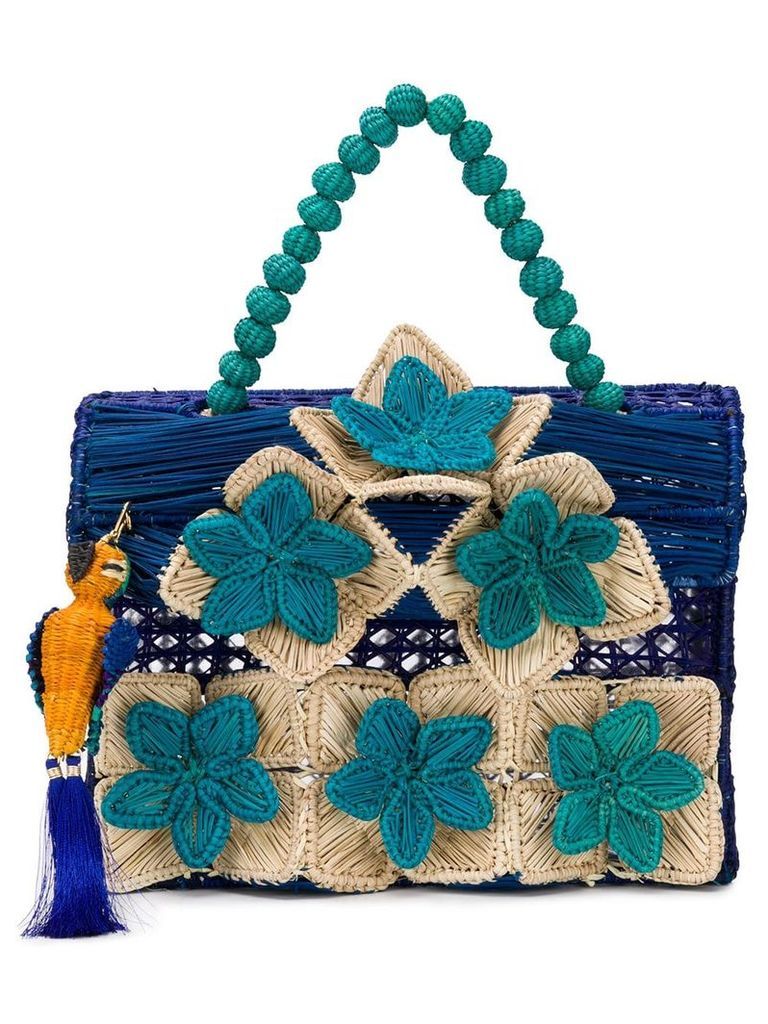 Mercedes Salazar flowers handbag - Blue