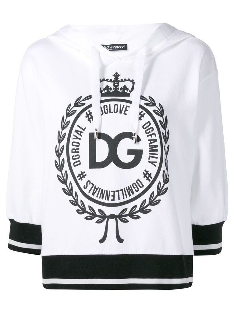 Dolce & Gabbana logo print hoodie - White