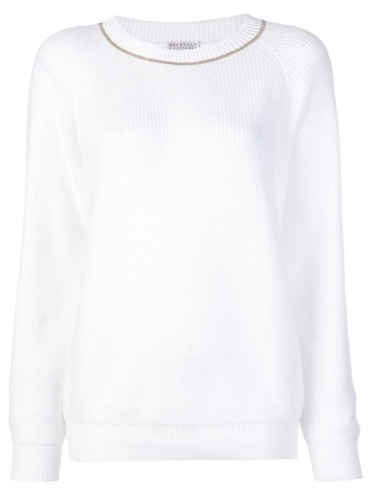 Brunello Cucinelli longsleeved sweater - White
