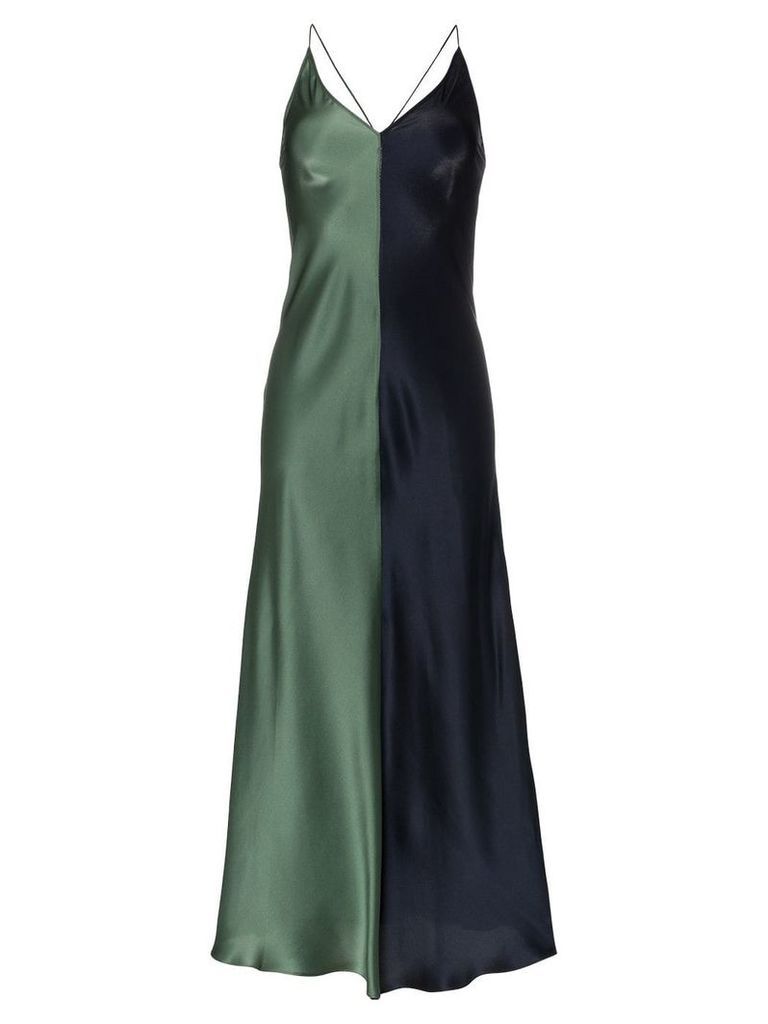 Lee Mathews Sierra two-tone silk slip dress - Green