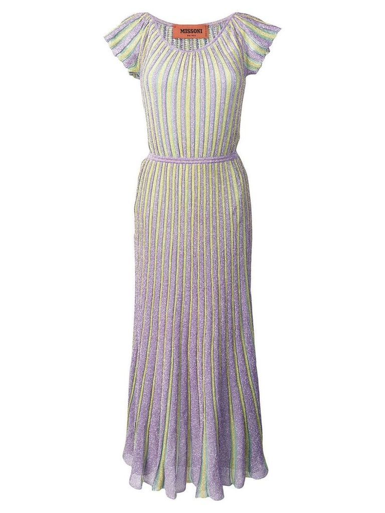 Missoni knitted long dress - Purple