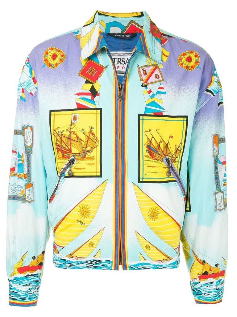 Versace Vintage printed zip-up jacket - Multicolour