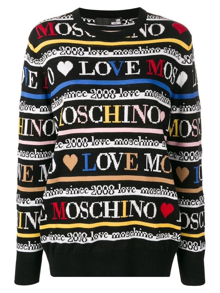Love Moschino all over logo jumper - Black