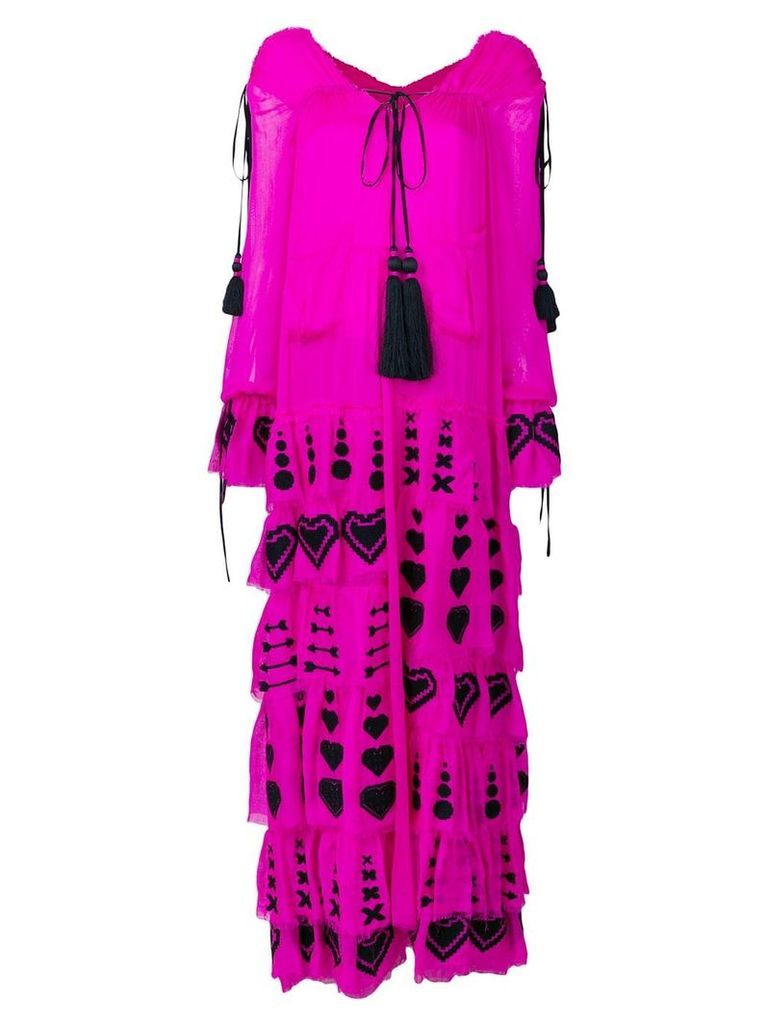 Yuliya Magdych Grace embroidered maxi dress - Pink