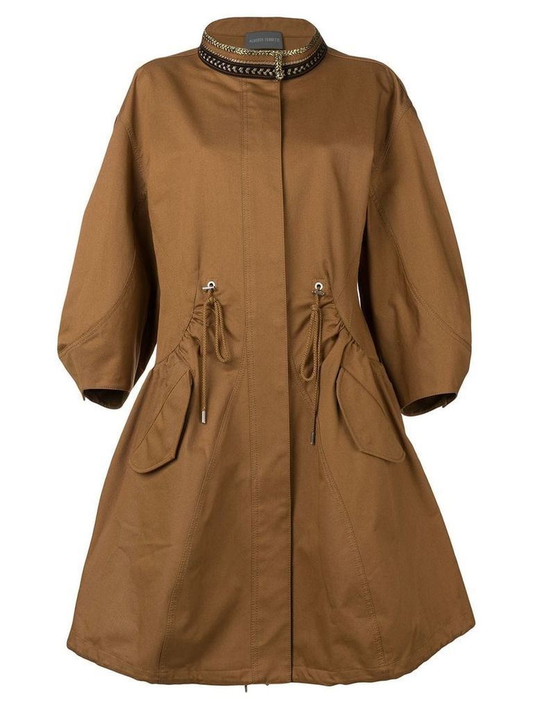 Alberta Ferretti oversized coat - Brown