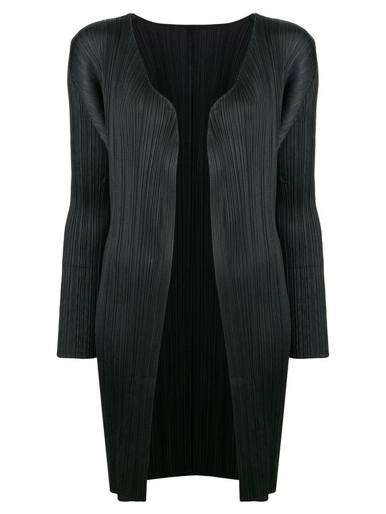 Pleats Please By Issey Miyake pleated cardigan coat - Black