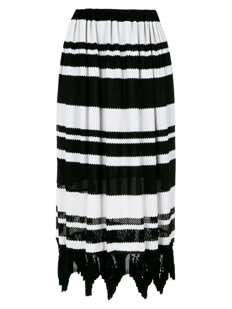 Ã€ La GarÃ§onne striped midi knit skirt - Black