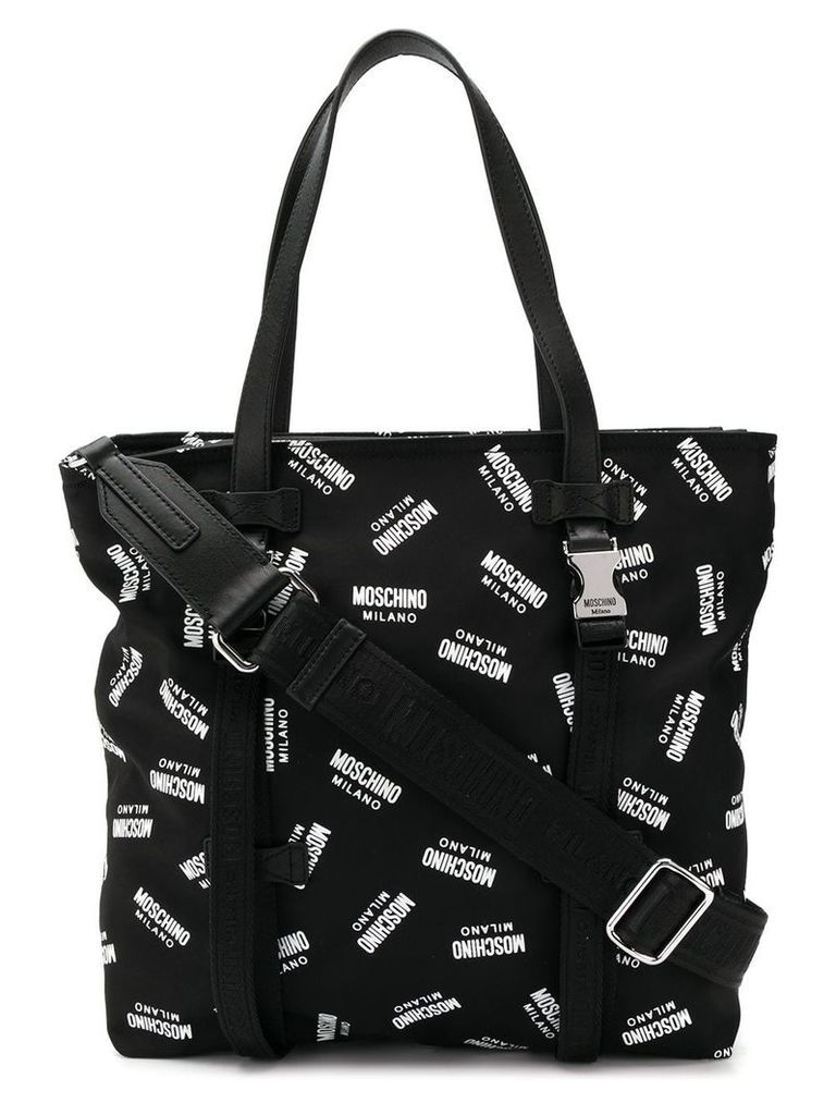 Moschino logo shopping tote bag - Black