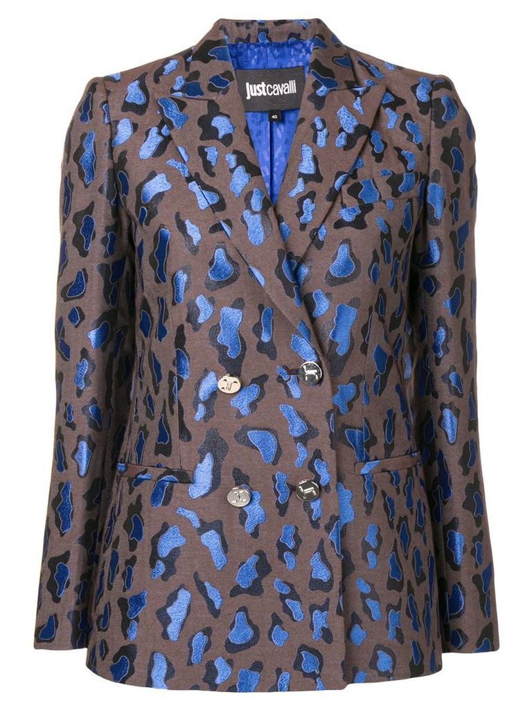 Just Cavalli patterned double-breasted blazer - Brown