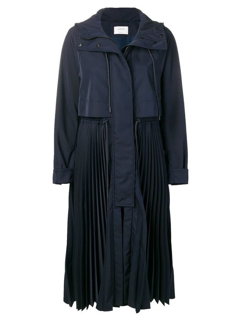 Sportmax pleated trench coat - Blue