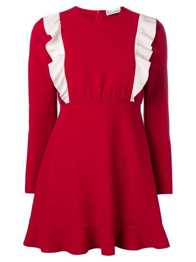 Red Valentino long-sleeve ruffled dress
