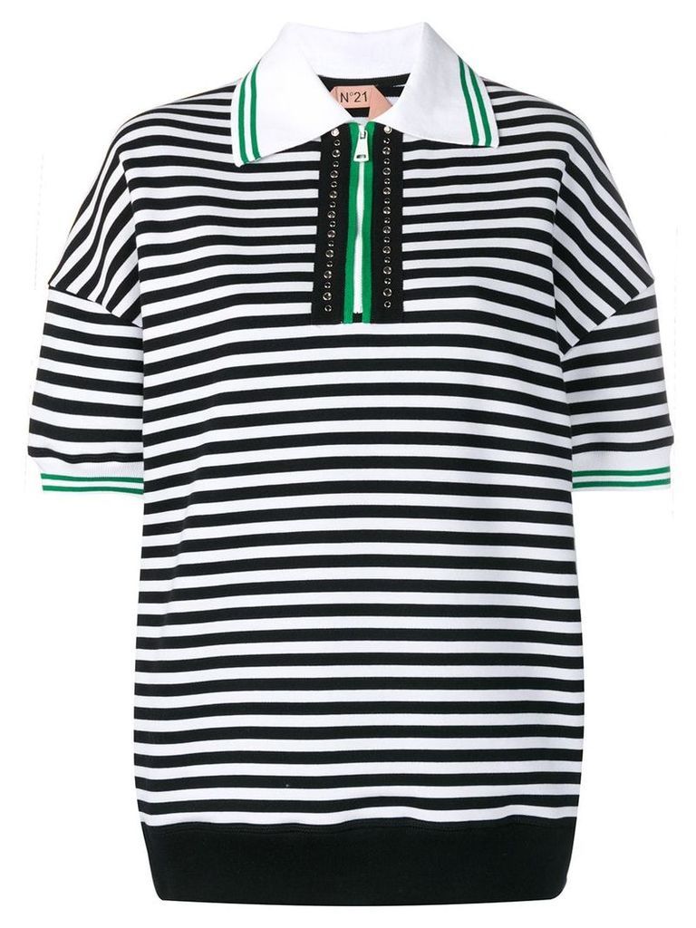 Nº21 striped polo shirt - Black