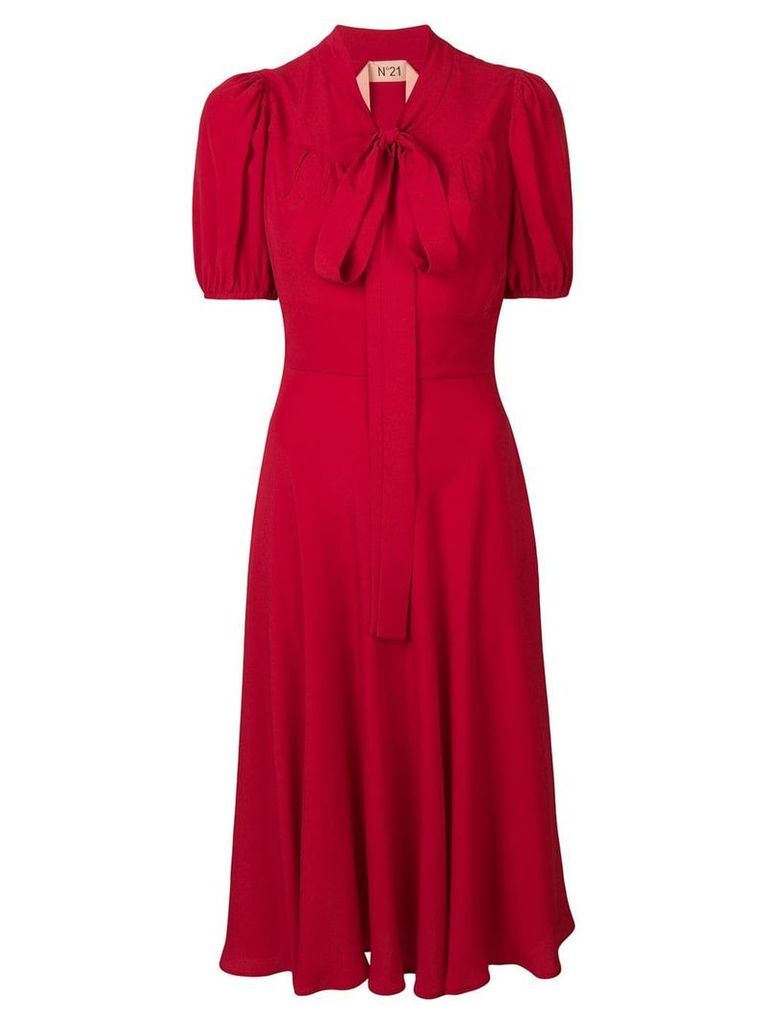 Nº21 pussybow midi dress - Red