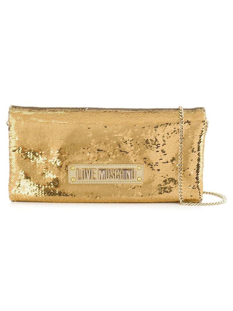 Love Moschino sequinned shoulder bag - Gold