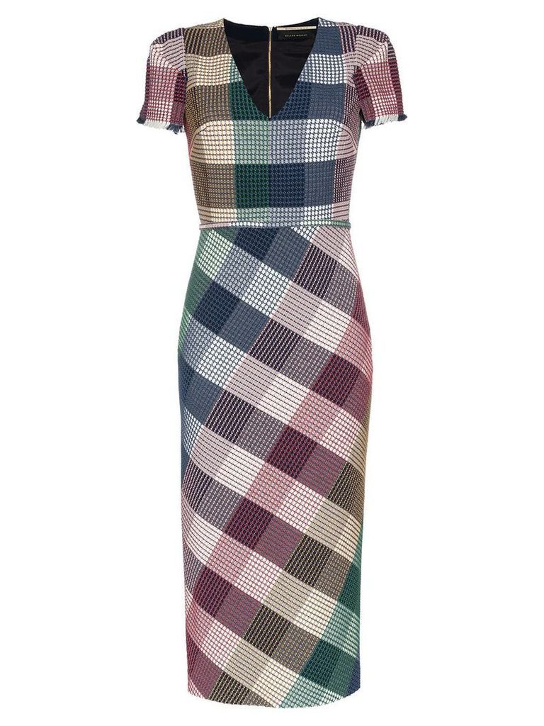 Roland Mouret Chaney stretch check print fitted dress - Multicoloured
