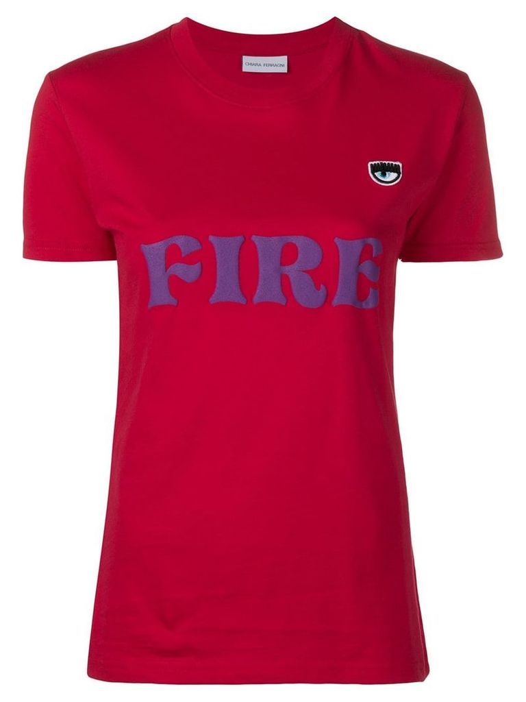 Chiara Ferragni Fire print T-shirt - Red